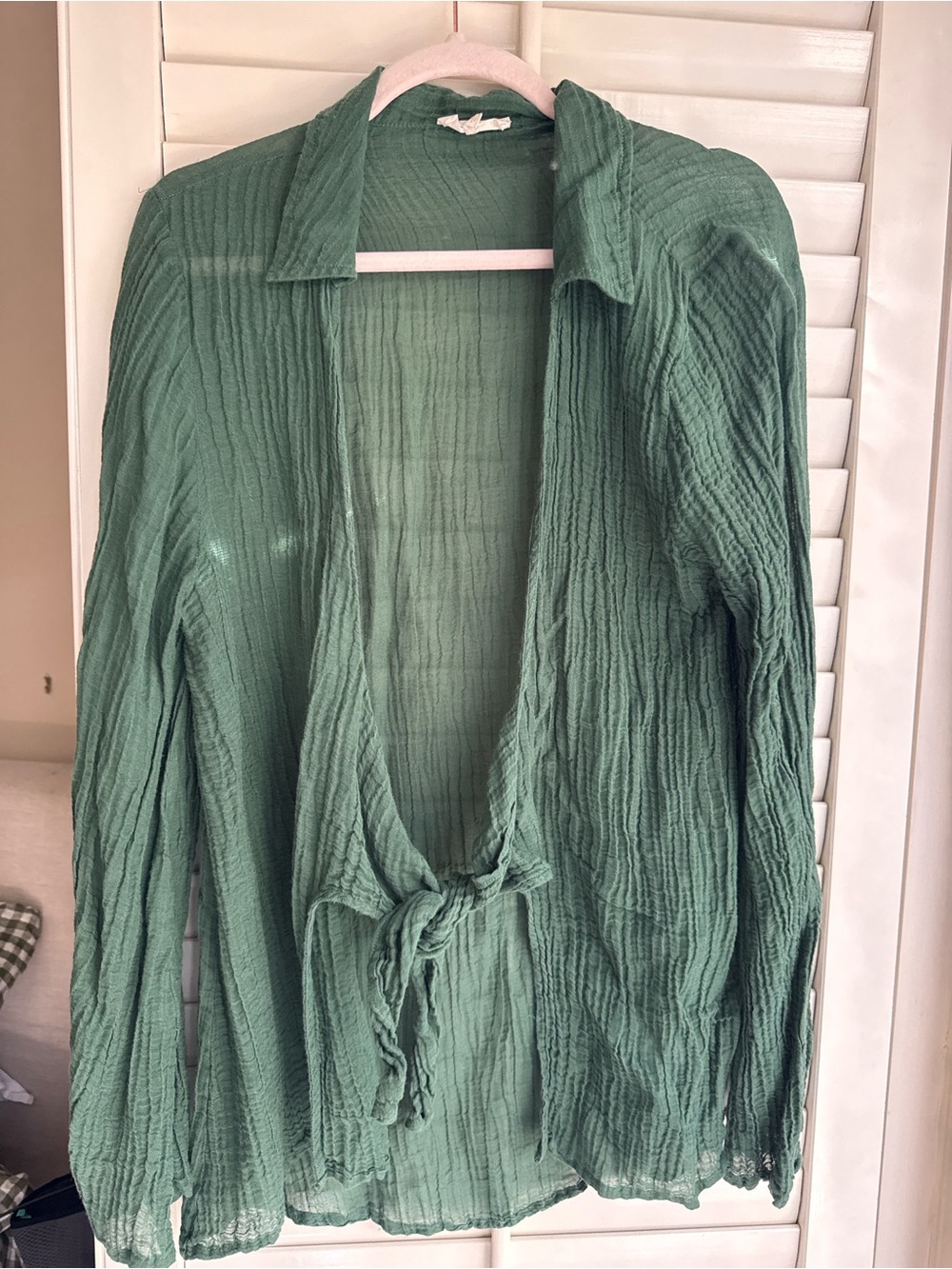 Monday Swimwear Green Tie-Front Women's Top